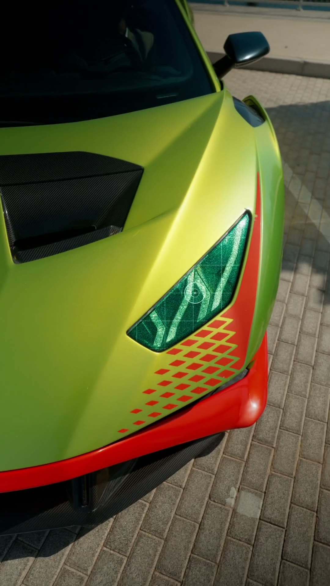 Close detail of a wrapped supercar